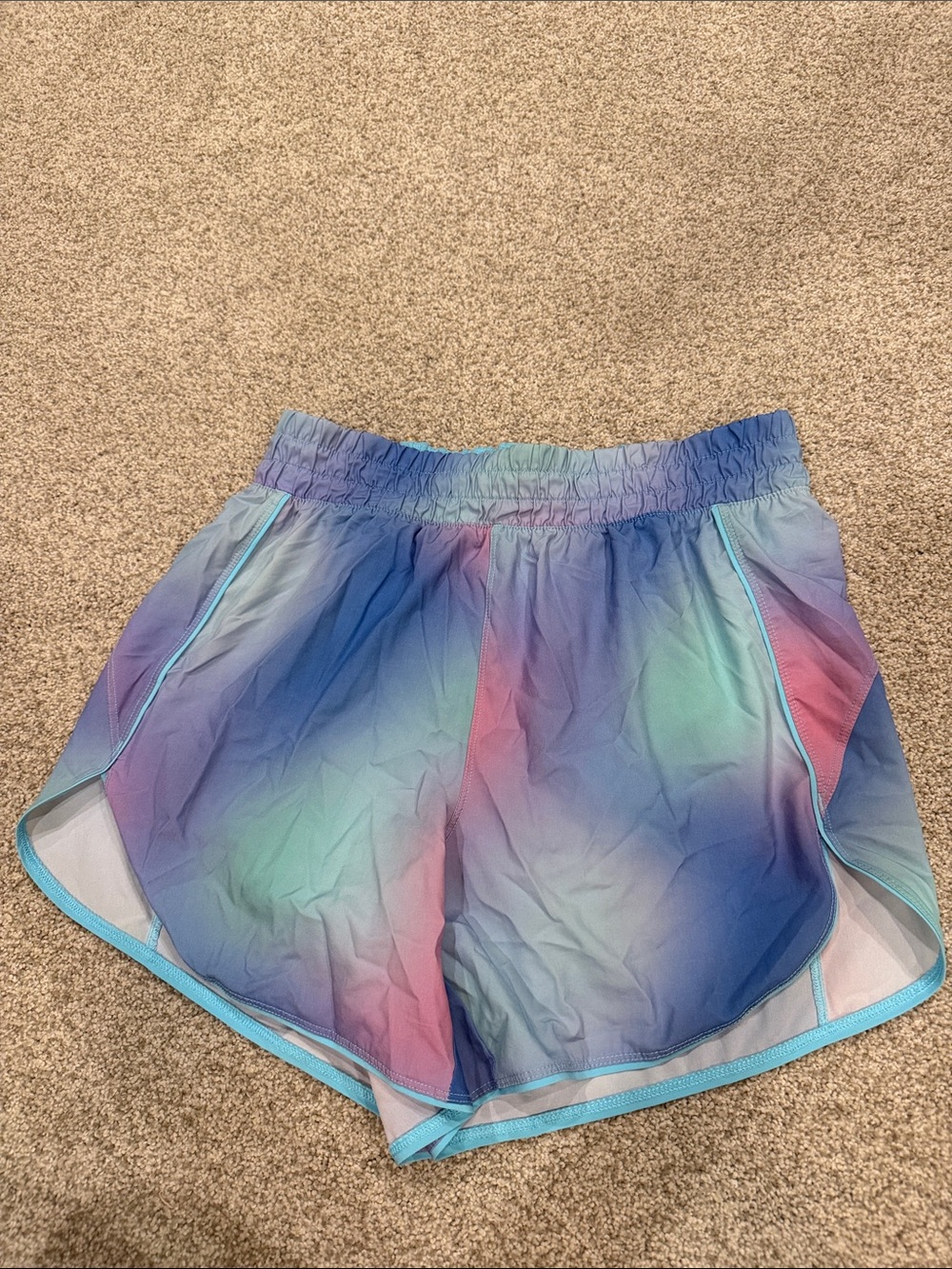 Avia Multicolor Ombre Athletic Shorts - Blue/Green/Pink